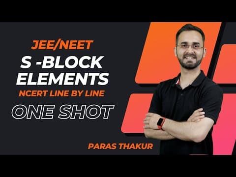 S Block elements | ONE SHOT | NCERT Line by Line